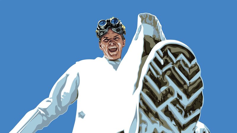 Man in White Suit — Blue, Dramatic, Digital Art