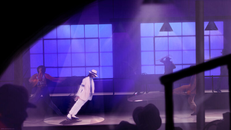 Man in White Suit Dancing — Purple, Dramatic