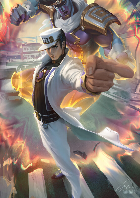 Man in White Suit Pointing