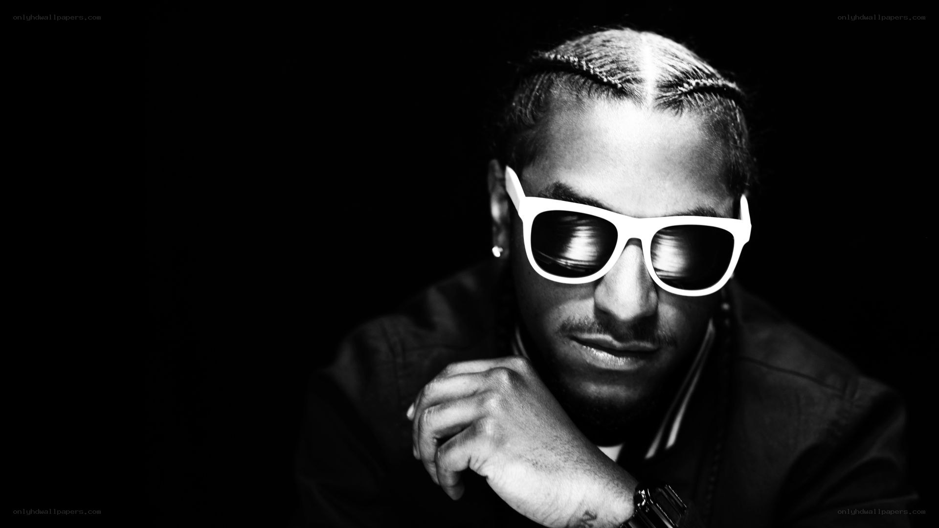 man in white sunglasses