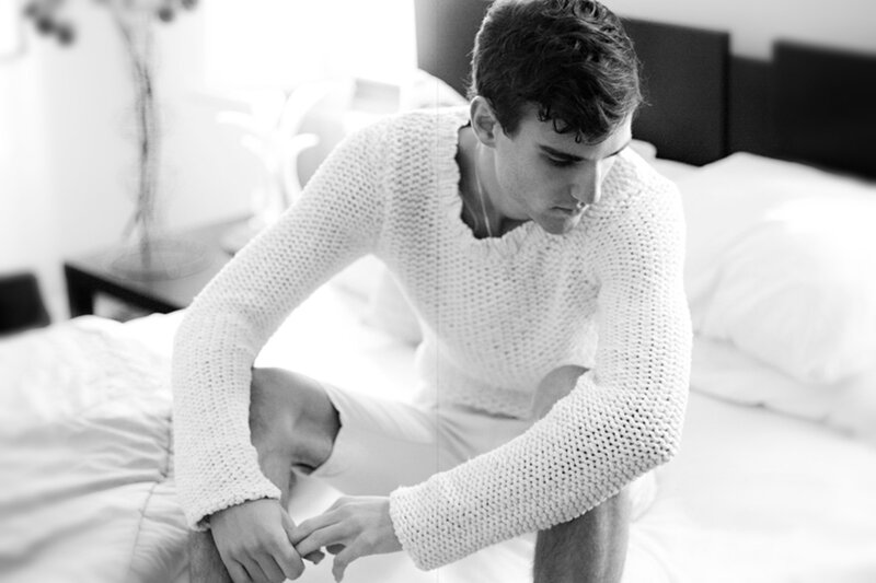 Man in White Sweater — Black