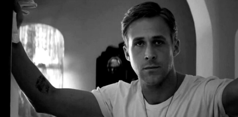 Man in White T-shirt — Black, Serious