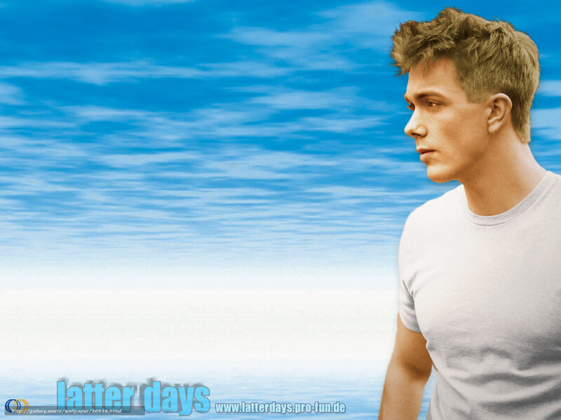 Man in White T-shirt — Blue