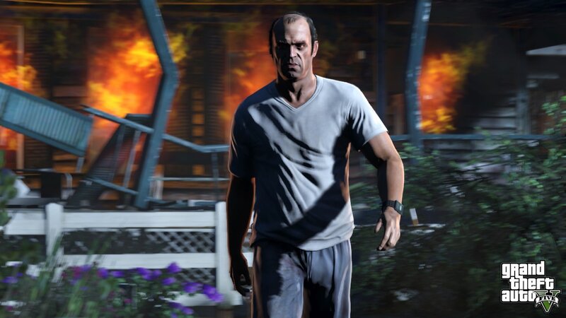 Man in White T-shirt — Gray, Dramatic