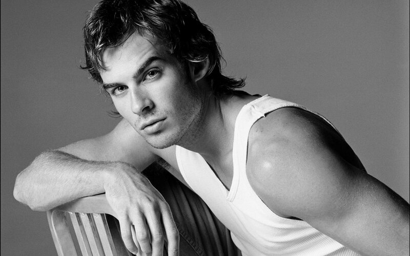 Man in White Tank Top — Black, Serious