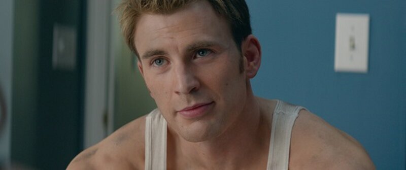Man in White Tank Top — Blue, Neutral