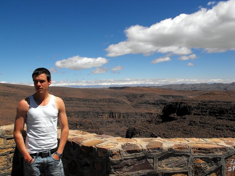 Man in White Tank Top — Blue