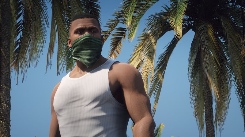 Man in White Tank Top — Green