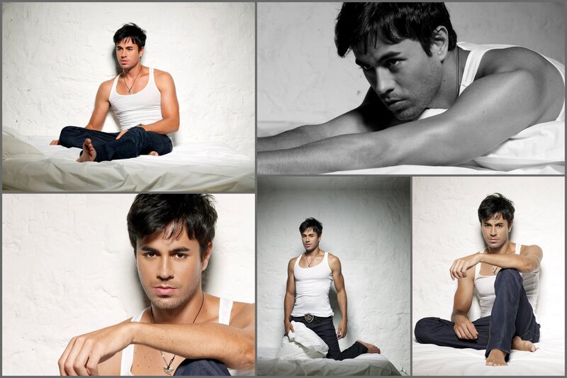 Man in White Tank Top — Serious, Photograph, Bed