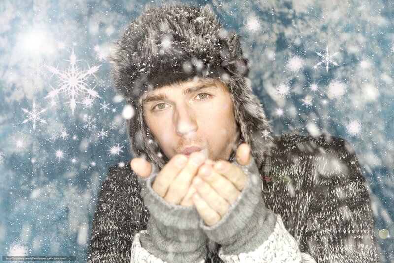 Man in Winter Hat — Blue, Cold
