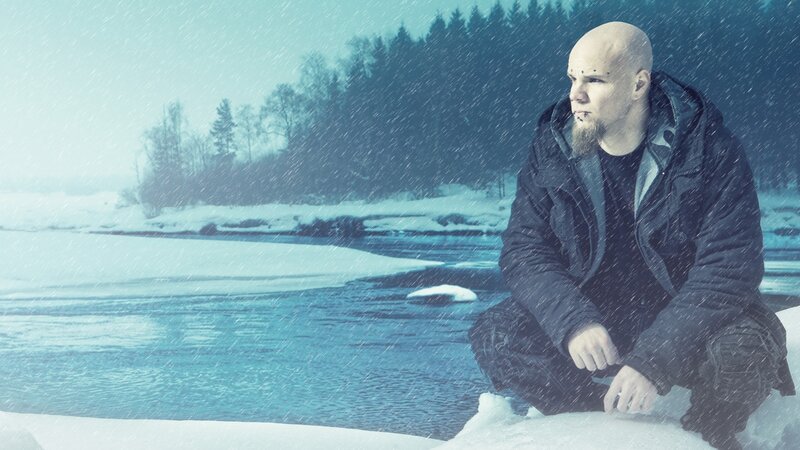 man in winter landscape