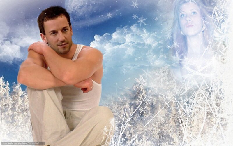 Man in Winter Scene