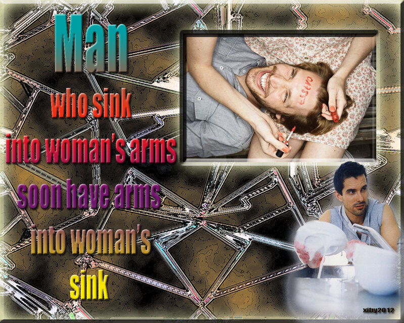 Man in Woman's Arms