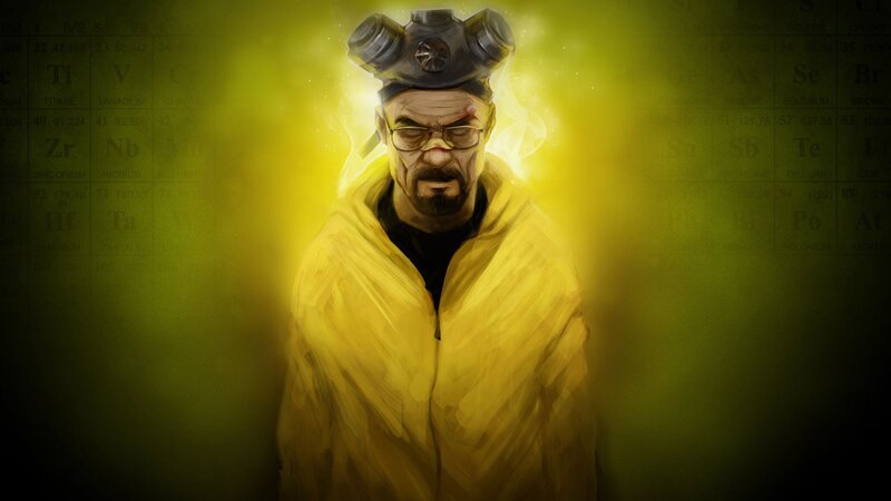 Man in Yellow Hazmat Suit — Dramatic
