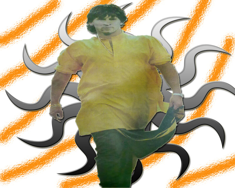 man in yellow shirt with stylized background