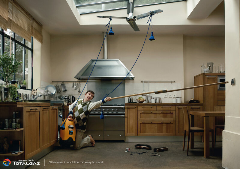 man installing gas line