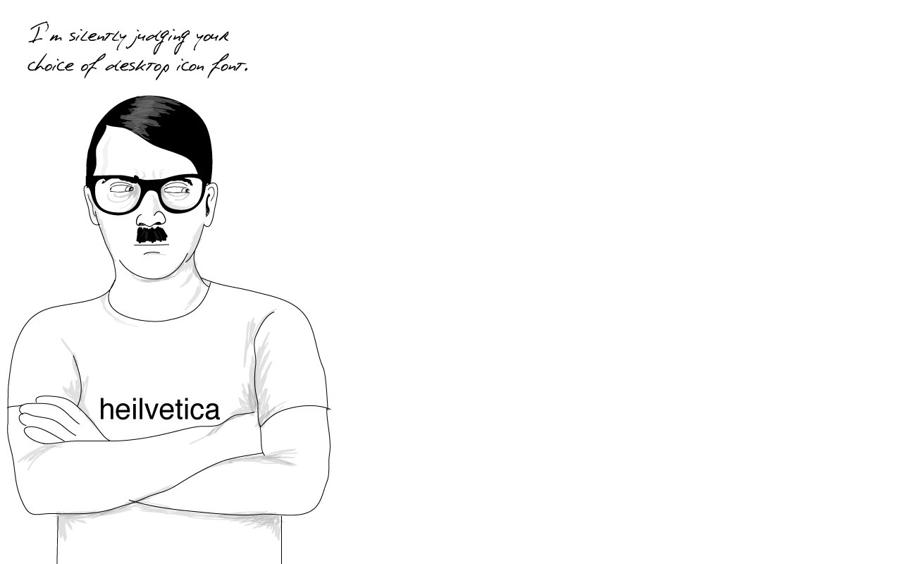 man judging desktop font