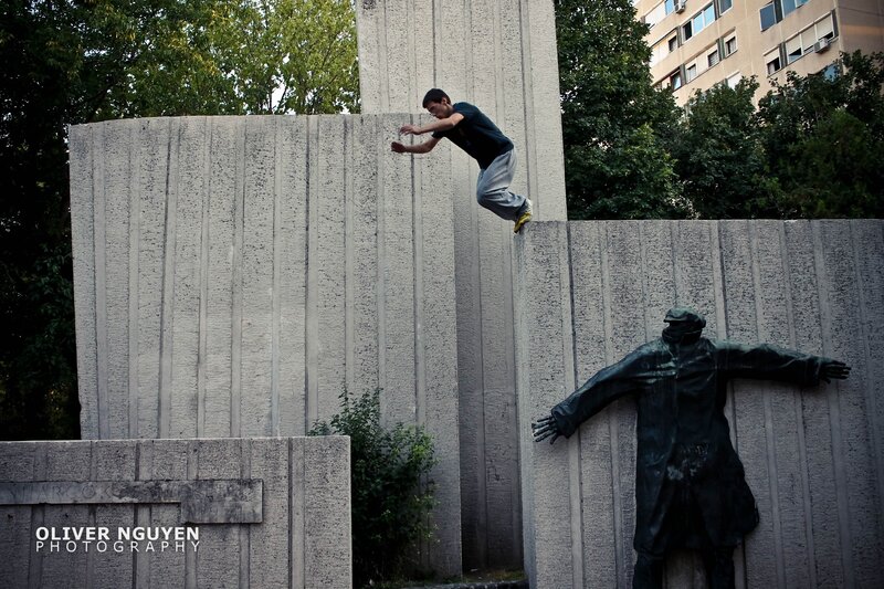 Man Jumping Between Walls