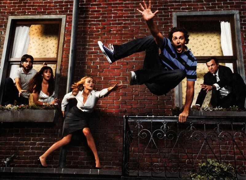 Man jumping from balcony