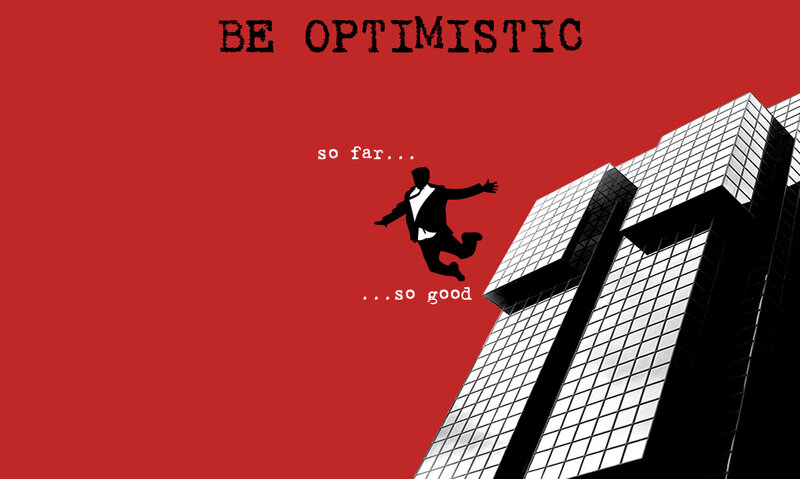 Man Jumping from Building — Red