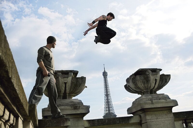 Man Jumping in Air — Blue, Dramatic