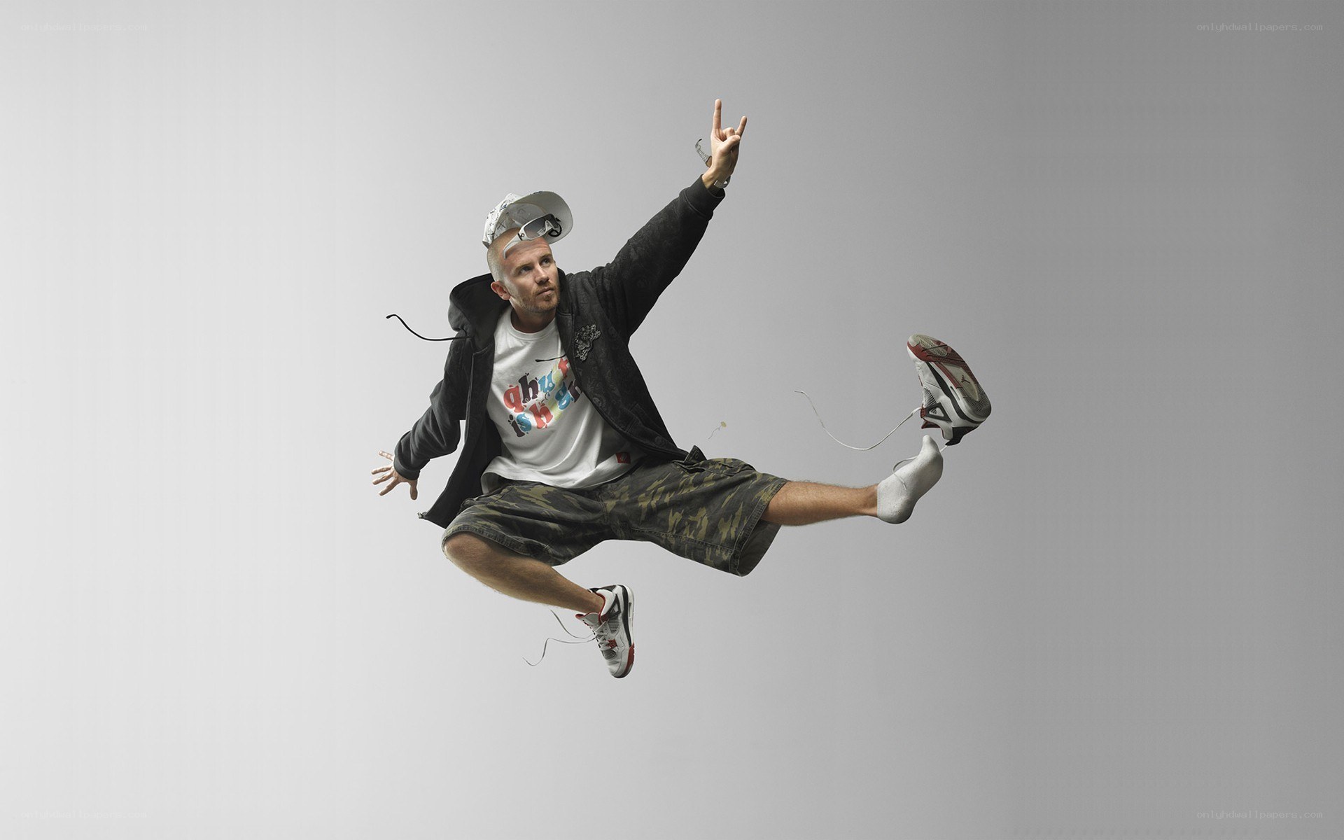 man jumping in mid-air