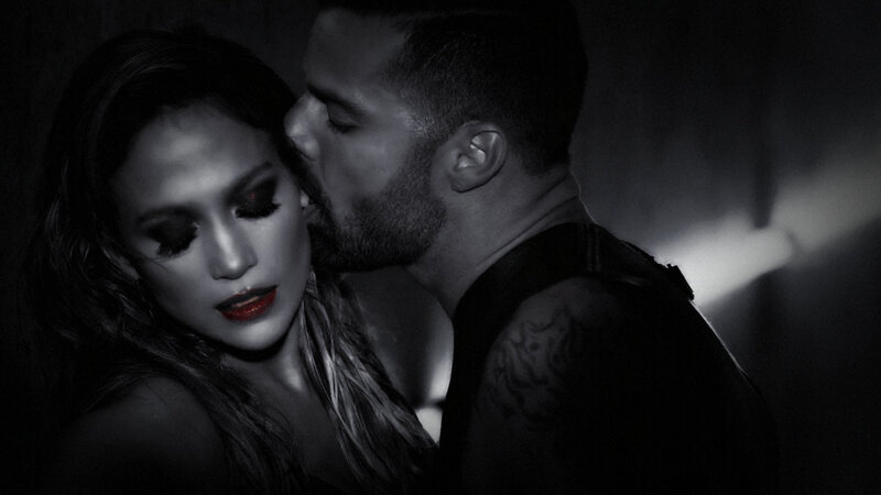 Man Kissing Woman's Cheek — Black, Dramatic, Night