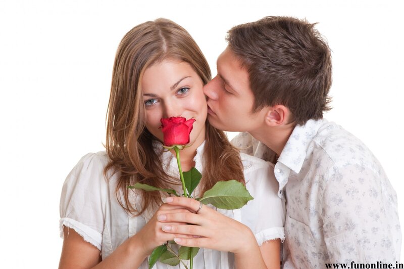 Man Kissing Woman — White, Romantic