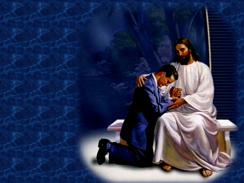 Man Kneeling Before Jesus