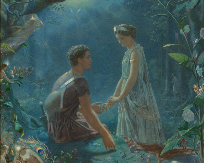 Man Kneeling to Woman — Blue