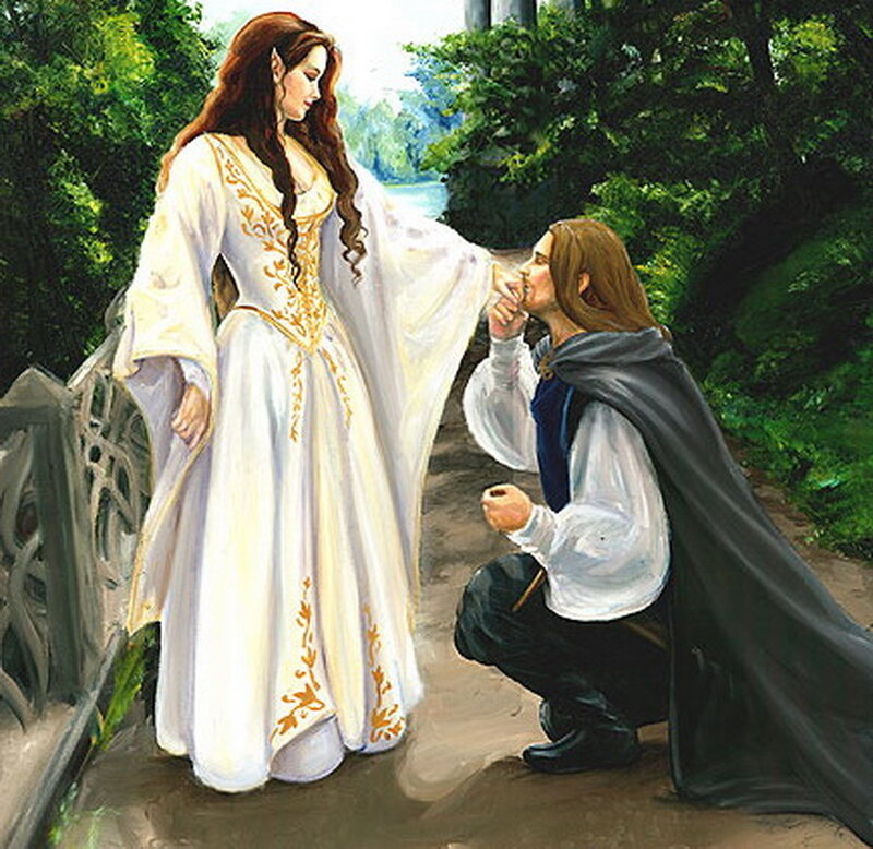 Man Kneeling to Woman