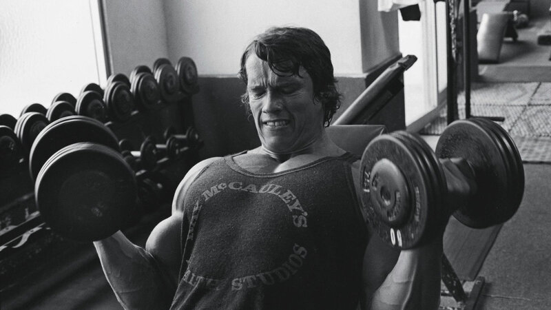 Man Lifting Weights — Black, Intense