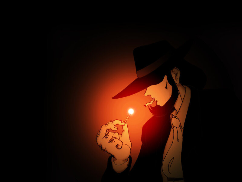 man lighting a cigarette