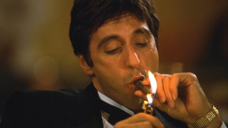 Man Lighting Cigar