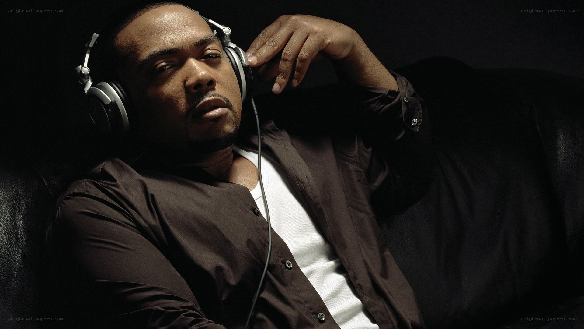 man listening to music