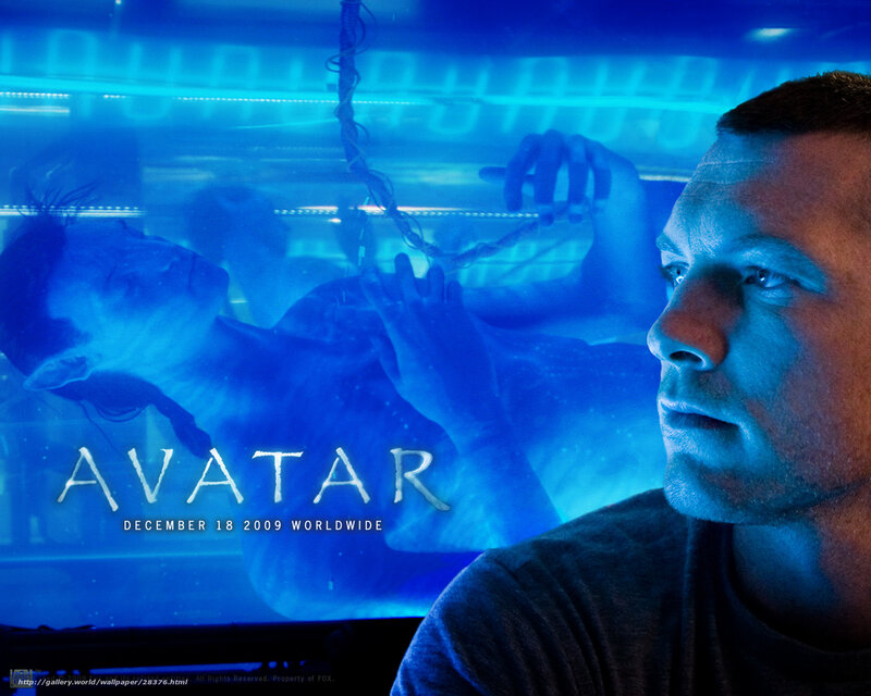 Man Looking at Avatar — Blue