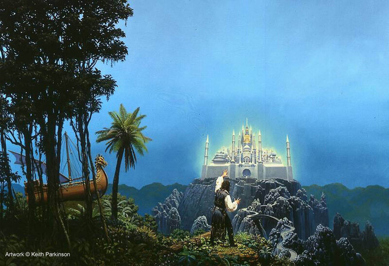 Man Looking at Castle