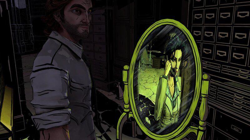 Man Looking at Mirror — Black