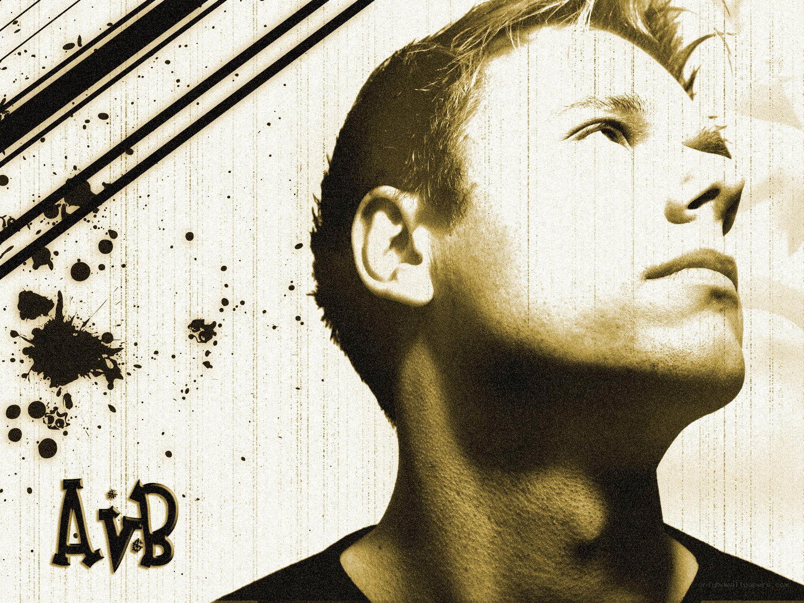man looking up with artistic effects