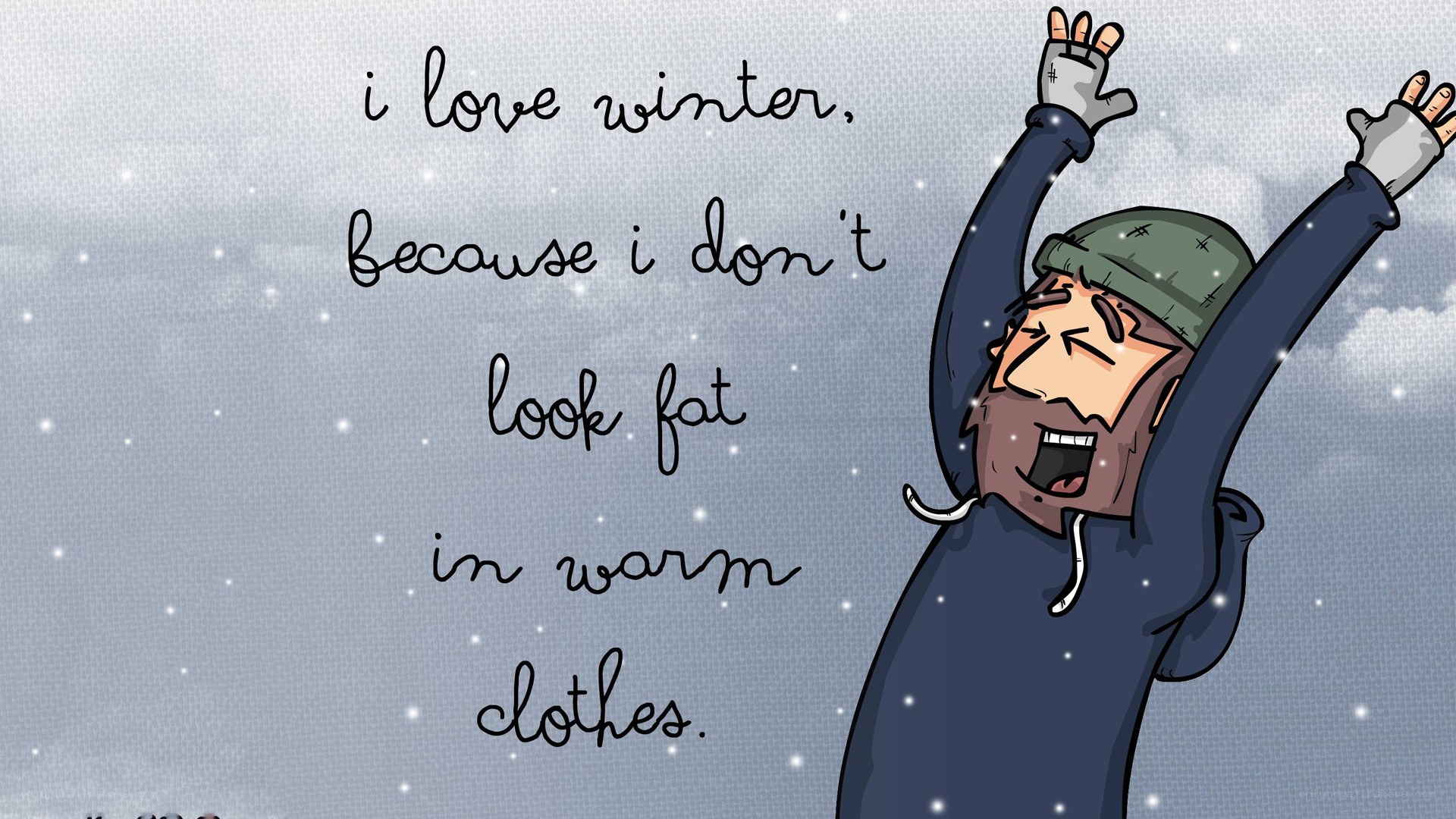 man loves winter clothes