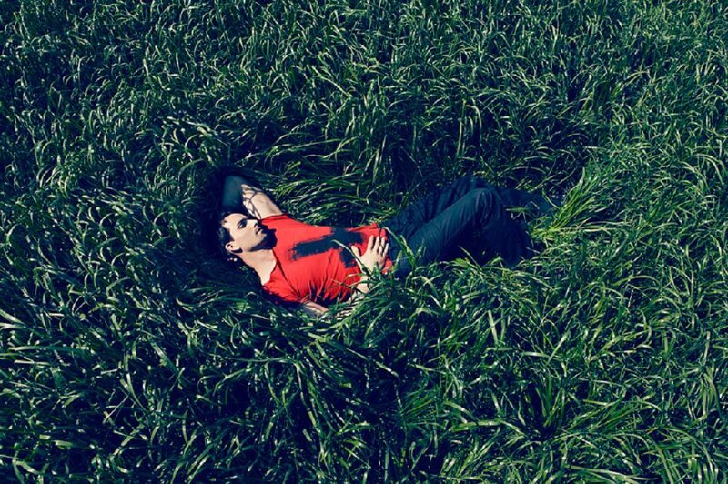 Man Lying in Grass — Green