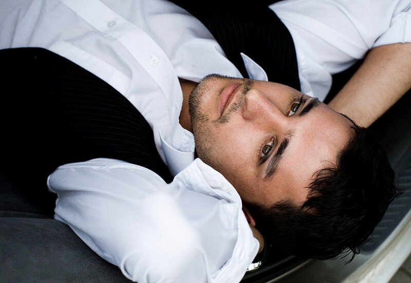 Man Lying on Back — White