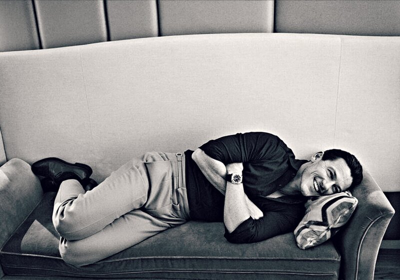 Man Lying on Couch — Black, Relaxed