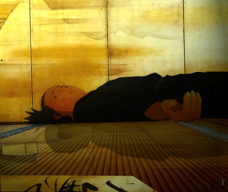 Man Lying on Floor — Yellow