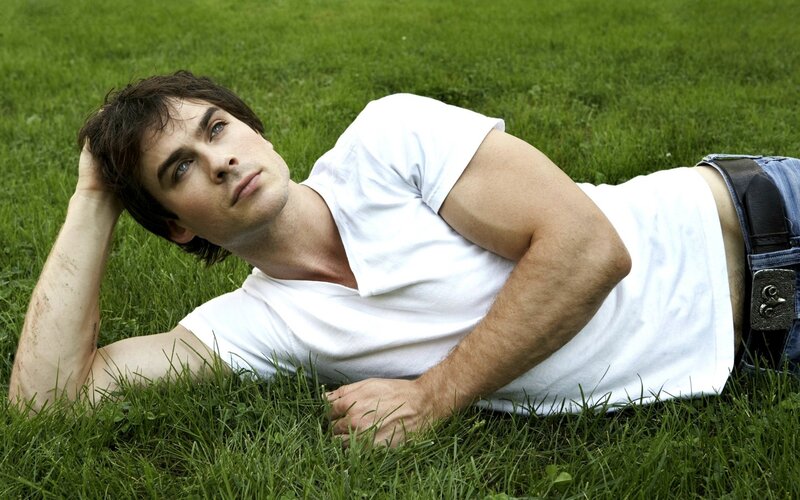 Man Lying on Grass — Green, Relaxed