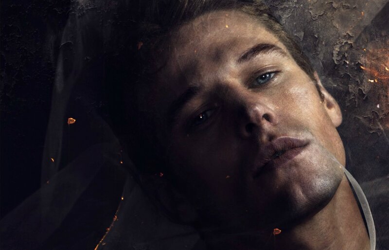Man Lying on Ground — Black, Dramatic, Photograph