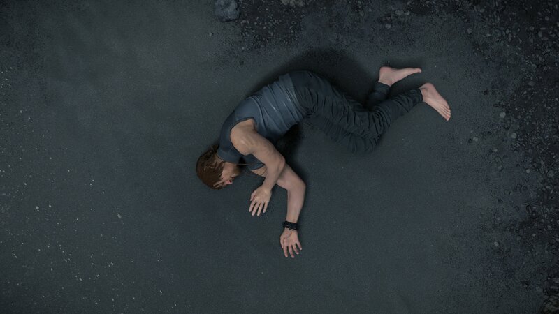 Man Lying on Ground — Gray, Dramatic