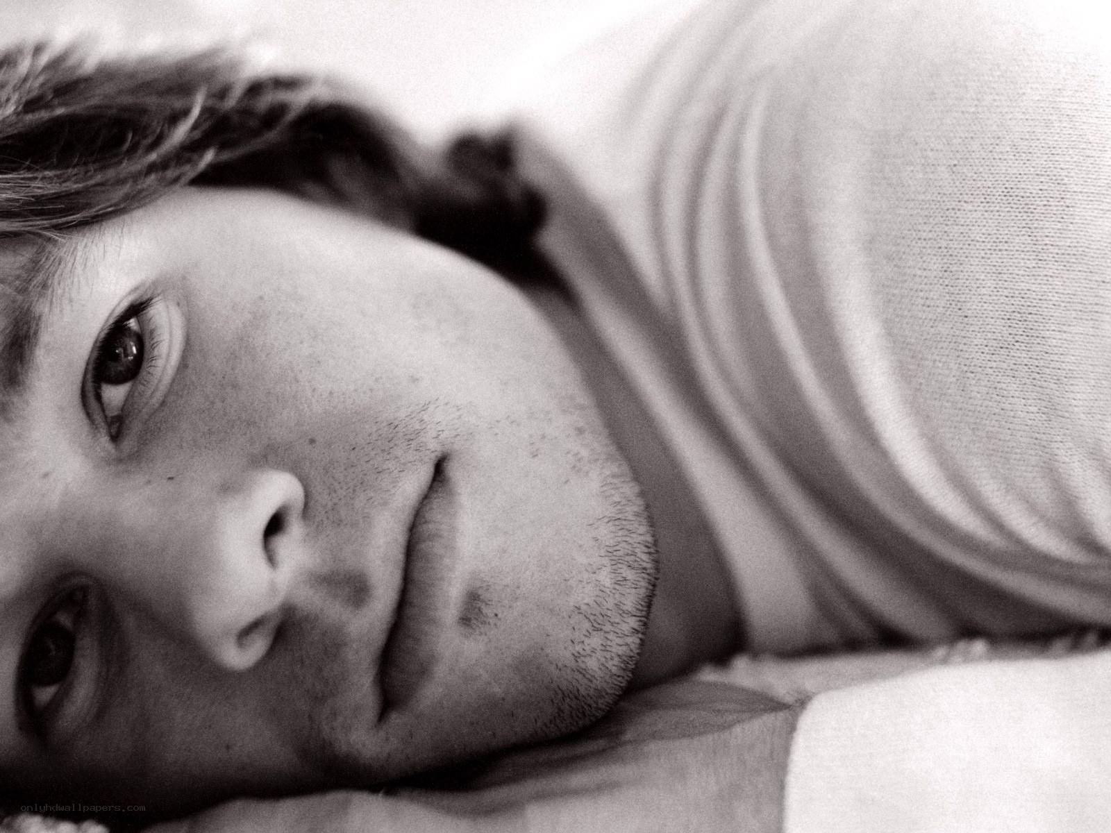man lying on his side