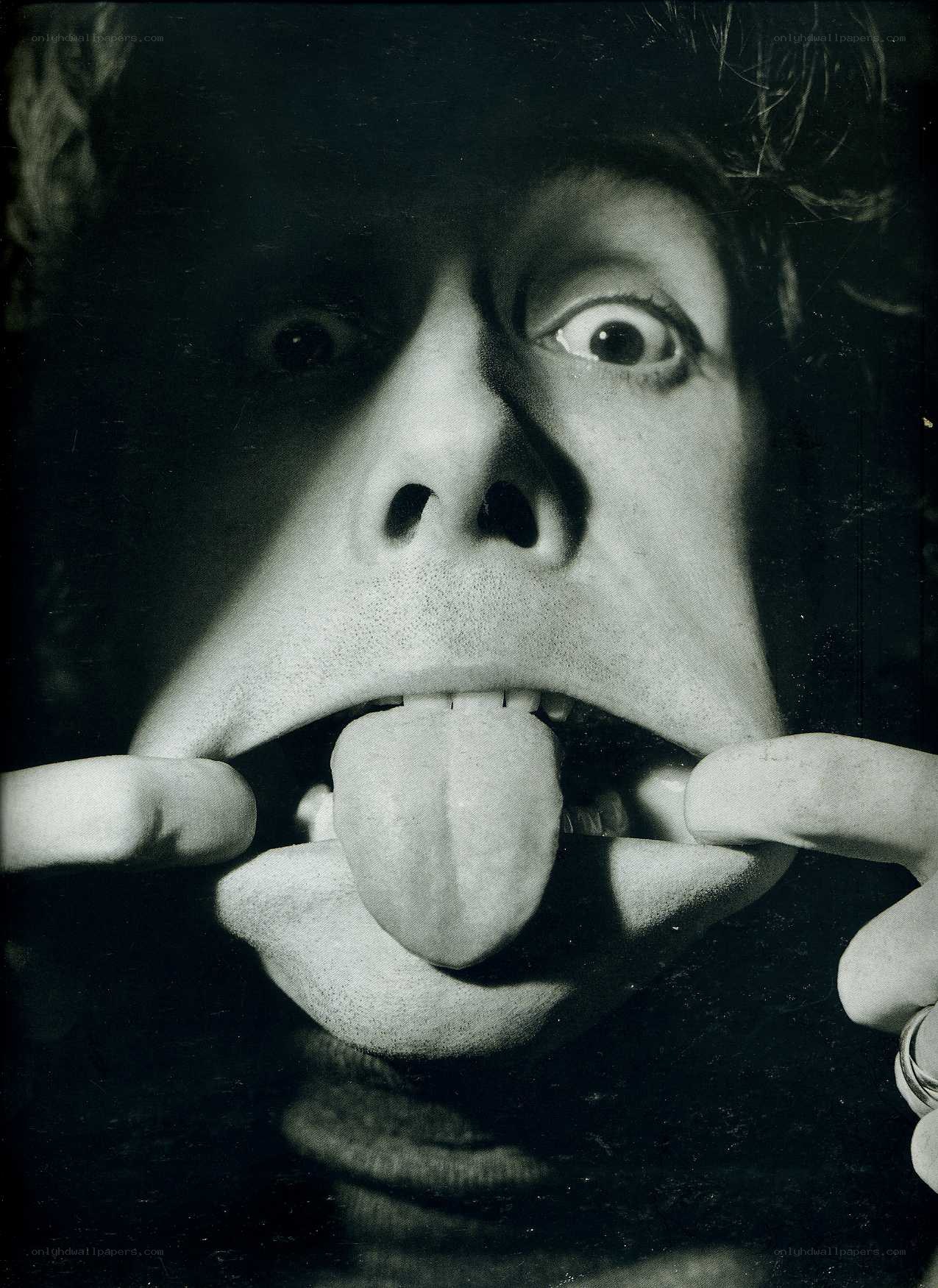 Man making a face with tongue out