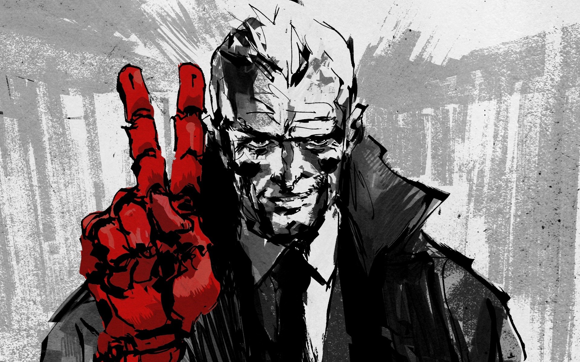 man making peace sign